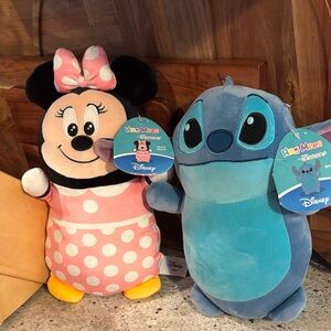 Disney Minnie Mouse and Stitch Plush Set - Pink and Blue Valentines